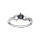 Bague en argent rhodi oxyde mystique arc en ciel avec infini oxydes blancs sertis