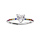 Bague en argent rhodi demi rail d'oxydes multi couleur et oxyde blanc serti forme cur