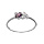 Bague en argent platiné avec oxydes violet et blancs sertis
