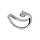 Bague en argent rhodi serpent enroul avec oxydes blancs sertis