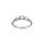 Bague en argent rhodié, trilogie d'oxydes blancs