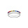 Bague en argent rhodi double avec rail d'oxydes multi couleurs