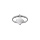 Bague en argent rhodié avec trèfle en verre facetté blanc