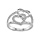 Bague en argent 2 coeurs et oxydes blancs