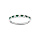 Bague en argent rhodi demi alliance pare d'oxydes verts et blancs sertis