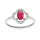 Bague en argent rhodi fleur Rubis vritable et Topazes blanches