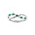 Bague en argent rhodi croise avec oxydes verts et blancs sertis