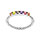 Bague en argent rhodi anneau avec boules d'oxydes multcolores pastels serties