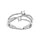 Bague en argent rhodi entrelac d'un duo d'oxydes blancs sertis