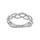 Bague en argent rhodi entrelacs d' oxydes blancs sertis