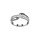 Bague en argent rhodi 1 brin lisse qui fait un tour et 2 demi-rails d'oxydes blancs