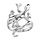 Bague en argent rhodi salamandre qui fait le tour