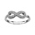 Bague en argent rhodi forme infini en oxydes blancs