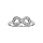 Bague en argent rhodi grande taille symbole infini orn d'oxydes