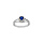 Bague en argent rhodi double avec oxyde bleu et blancs