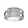 Bague en argent rhodi 5 brins dont 3 en oxydes blancs sertis