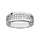 Bague en argent rhodi avec double range d'oxydes blancs sertis