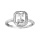 Bague en argent rhodi gros oxyde blanc au centre et tour en oxydes blancs micro-sertis