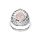 Bague en argent rhodi motif ethnique avec pierre Quartz vritable
