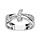 Bague en argent rhodié 2 brins croisés dont 1 en oxydes blancs sertis et reliés par un noeud en oxydes blancs
