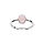 Bague en argent rhodi pierre Quartz rose vritable ovale simple contour perl