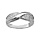 Bague en argent rhodi ruban pav d'xydes blancs sertis avec un tour