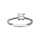Alliance en argent rhodi avec oxyde blanc solitaire sertis 4 griffes