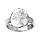 Bague en argent rhodi plateau rond de 15mm avec gravure arbre de vie