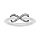 Bague en cramique blanche avec gros infini ajour en argent rhodi et oxydes blancs sertis