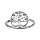 Bague en argent rhodi rond avec motif arbre de vie dcoup et orn d'oxydes blancs
