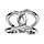 Bague en argent rhodi massif 2 anneaux emmaills