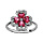 Bague en argent rhodi collection joaillerie trfle  4 feuilles en oxydes rouges et contours en oxydes blancs sertis