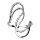 Bague en argent rhodi double S dont 1 en oxydes blancs sertis