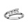 Bague en argent rhodi brin qui fait le tour avec 3 oxydes blancs dan l'intervalle au milieu