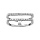 Bague en argent rhodi double anneau avec dessus plat en rails d'oxydes blancs sertis