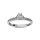 Bague en argent rhodi demi- rail d'oxydes avec 1 gros oxyde serti 6 griffes au milieu