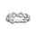 Bague en argent rhodi suite de symboles infini lisses et orns d'oxydes blancs sertis