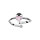 Bague enfant en argent rhodi aveccoccinelle rsine rose - rglable du 42 au 46