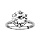 Bague en argent rhodi oxyde blanc solitaire de 11mm serti 6 griffes
