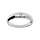Bague en argent rhodi jonc anglais 1 oxyde blanc serti T56