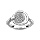 Bague en argent rhodi rondelle oxydes blancs sertis