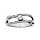 Bague en argent rhodi grande taille brins lisses et orn d'oxyde avec 1 oxyde central