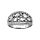 Bague en argent rhodi avec pave couvert d'oxydes blancs sertis
