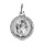Pendentif médaille en argent rhodié vierge et contour en oxydes blancs sertis 16mm