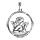 Pendentif mdaille en argent rhodi Ange contour ajour diamant