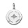 Pendentif en argent rhodi rond avec inscription meilleure maman du monde entier et etoile en oxyde blanc serti