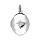 Pendentif en argent rhodi cassolette petit modle ovale avec 1 toile en oxyde blanc