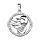 Pendentif en argent rhodi rond avec signe du zodiaque Vierge et contour d'oxydes blancs sertis