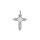 Pendentif en argent rhodi croix perle centre  graver d'1 initale