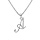 Collier avec pendentif en argent rhodi initiale A majuscule avec oxydes blancs sertis longueur 42cm + 3cm